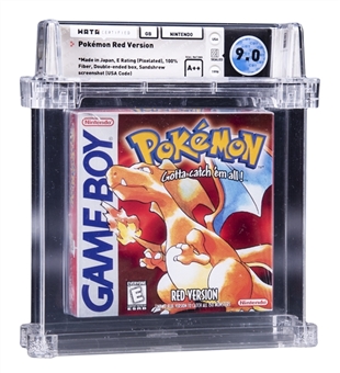 1998 GB Game Boy Nintendo (USA) "Pokemon Red" Sandshrew White ESRB Version Sealed Video Game - WATA 9.0/A++